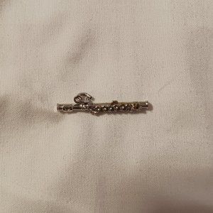 Vintage flute charm, sterling silver